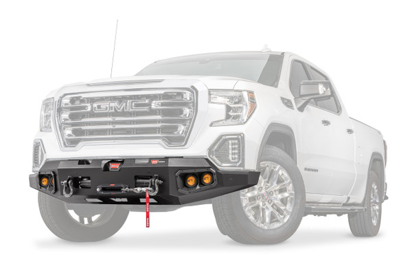 Warn 108009 Ascent Winch Bumper GMC Sierra 1500 Black Steel - WARN