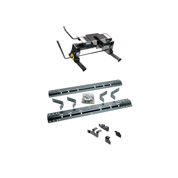 2015-2018 RAM 2500  Reese 16K Slider Fifth Wheel, Dual Jaw, Complete System, Square Tube Slider (Includes Rails & Custom Fit Brackets) - Reese