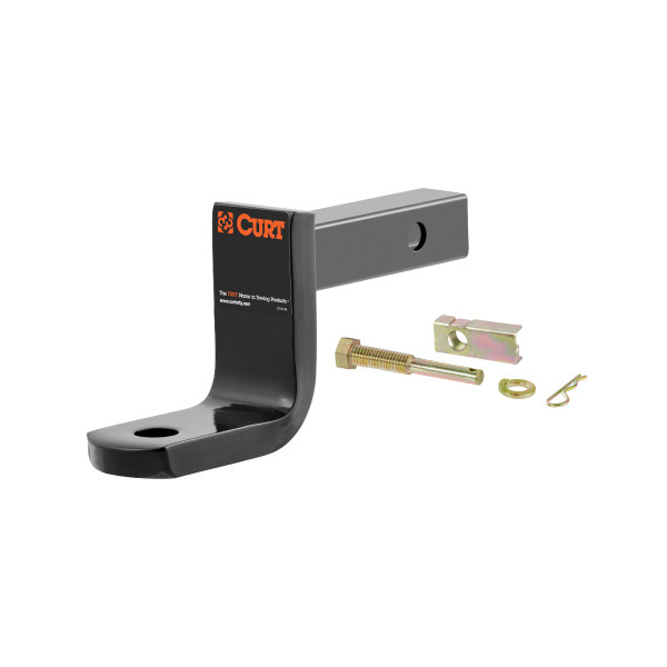 CURT 45027 Class 1 Trailer Hitch Ball Mount 2,000 lbs, Fits 1-1/4-Inch Receiver, 3-1/4-Inch Drop, 2-5/8-Inch Rise with Anti-Rattle Hitch Pin & Shim - CURT