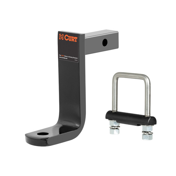 CURT Class 1 Ball Mount (1-1/4" Shank, 2,000 lbs, 6" Drop, 5-9/16" Long) Trailer Hitch Ball Mount with Anti-Rattle Hitch Clamp for 2" Receiver - CURT