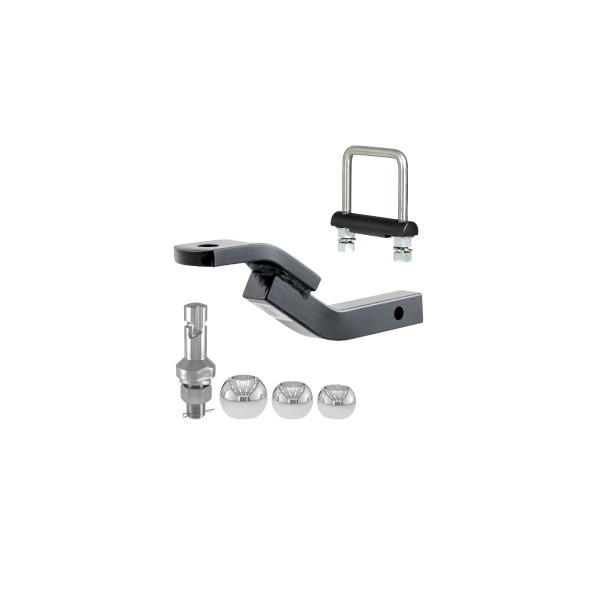 CURT 3,500 lbs Class 2 Trailer Hitch Ball Mount, 1-1/4-Inch Receiver, 3/4-Inch Hole, 3-1/8-Inch Rise with Switch Ball Trailer Ball (1-7/8", 2", 2-5/16") & Anti-Rattle Hitch Clamp for 2" Receiver - CURT