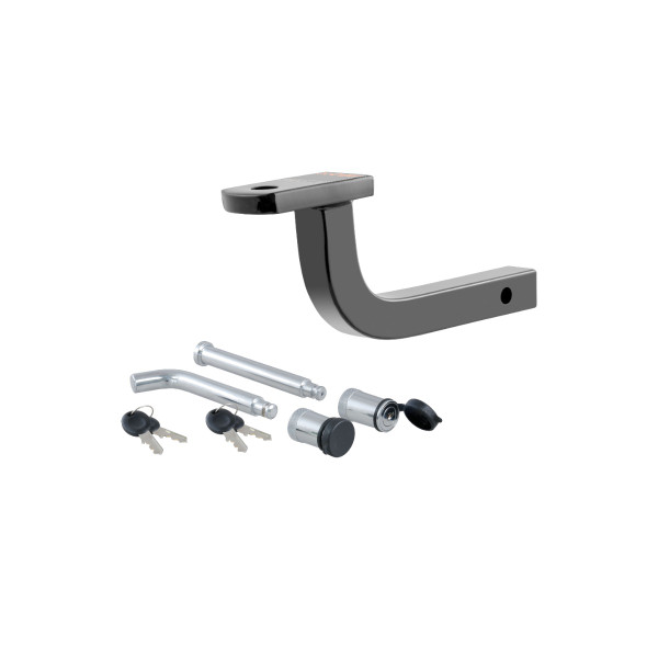 CURT Class 2 Ball Mount (1-1/4" Shank, 3,500 lbs, 3-1/8" Rise, 9-3/4" Long) Trailer Hitch Ball Mount with Channel Mount Lock Set (5/8" Diameter) - CURT