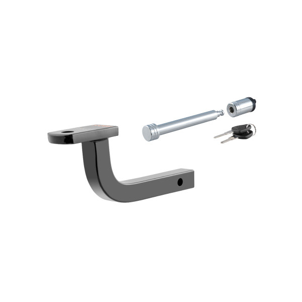 CURT Class 2 Ball Mount (1-1/4" Shank, 3,500 lbs, 3-1/8" Rise, 9-3/4" Long) Trailer Hitch Ball Mount with 5/8" Hitch Lock (3" Receiver, Barbell, Chrome) - CURT