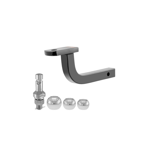 CURT Class 2 Ball Mount (1-1/4" Shank, 3,500 lbs, 3-1/8" Rise, 9-3/4" Long) Trailer Hitch Ball Mount with Switch Ball Trailer Ball (1-7/8", 2", 2-5/16" Balls, 1" x 2-1/4" Shank) - CURT