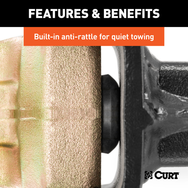 CURT 6,000 lbs Adjustable Channel Mount with 1" Ball Hole (2" Shank, 6-3/4" Drop) Trailer Hitch Ball Mount with 1-7/8" Trailer Ball (1" x 2-1/8" Shank, 3,500 lbs, Chrome)