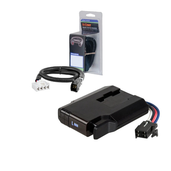 1997-2010 Dodge Dakota CURT Venturer NEXT Time-Delay Trailer Brake Controller Plug & Play Bundle - Low Profile, Adjustable, 1-3 Axles 51116 - CURT