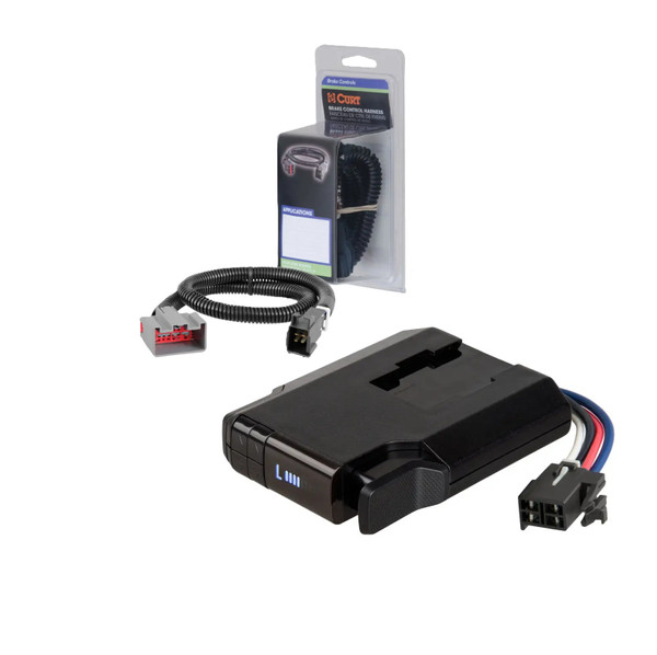 2022-2026 Ford F-150 Lightning CURT Venturer NEXT Time-Delay Trailer Brake Controller Plug & Play Bundle - Low Profile, Adjustable, 1-3 Axles 51116 - CURT