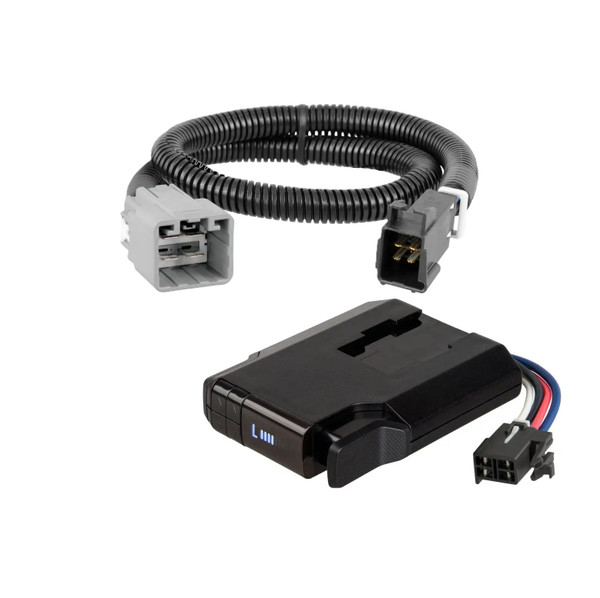 2018-2025 Jeep Wrangler JL, Unlimited (4-door)CURT Venturer NEXT Time-Delay Trailer Brake Controller Plug & Play Bundle - Low Profile, Adjustable, 1-3 Axles 51116 - CURT