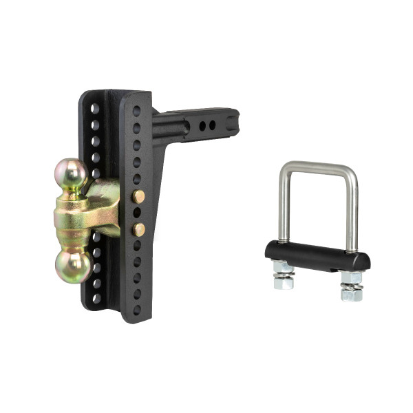 CURT 2-Inch Receiver, 10-1/8-Inch Drop, 14,000 lbs Adjustable Trailer Hitch Ball Mount with Anti-Rattle Hitch Clamp for 2" Receiver - CURT