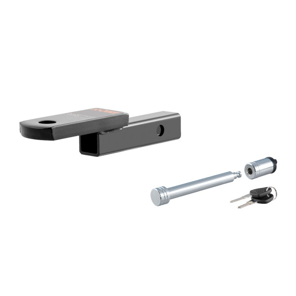 CURT Class 1 Ball Mount (1-1/4" Shank, 2,000 lbs, 1-1/4" Drop, 6-3/4" Long) Trailer Hitch Ball Mount with 5/8" Hitch Lock (3" Receiver, Barbell, Chrome) - CURT