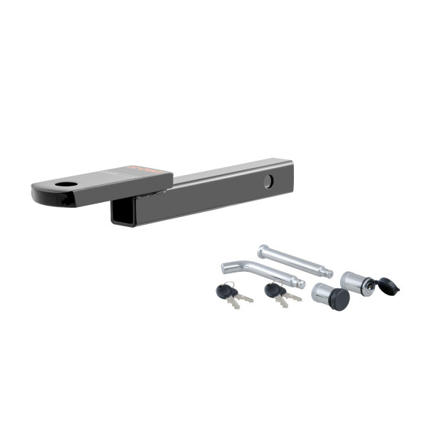 CURT Class 1 Ball Mount (1-1/4" Shank, 2,000 lbs, 1-1/4" Drop, 9-3/4" Long) Trailer Hitch Ball Mount with Channel Mount Lock Set (5/8" Diameter) - CURT