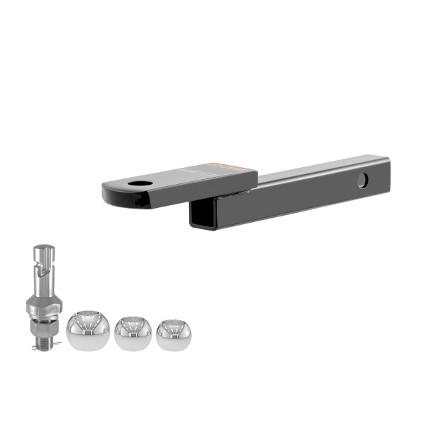 CURT Class 1 Ball Mount (1-1/4" Shank, 2,000 lbs. Capacity, 1-1/4" Drop, 9-3/4" Long) Trailer Hitch Ball Mount with Switch Ball Trailer Ball (1-7/8", 2", 2-5/16" Balls, 1" x 2-1/4" Shank) - CURT