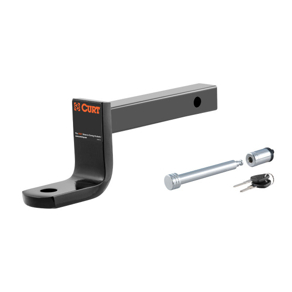 CURT Class 2 Ball Mount (1-1/4" Shank, 3,500 lbs., 3-1/4" Drop, 9-3/8" Long) Trailer Hitch Ball Mount with 5/8" Hitch Lock (3" Receiver, Barbell, Chrome) - CURT