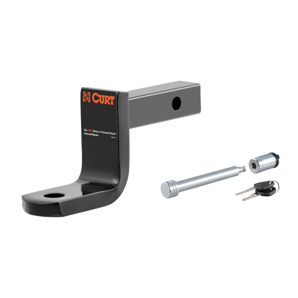 CURT Class 2 Ball Mount (1-1/4" Shank, 3,500 lbs, 3-1/4" Drop, 6-1/4" Long) Trailer Hitch Ball Mount with 5/8" Hitch Lock (3" Receiver, Barbell, Chrome) - CURT