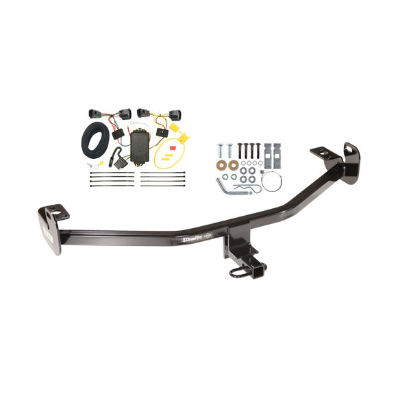 2012-2014 Ford Focus Hatchback, Except ST w/Center Exhaust Draw-tite Class 1 Trailer Hitch, 1-1/4 Inch Square Receiver Bundle w/ Plug-n-Play T-One Wiring Harness - Draw-tite