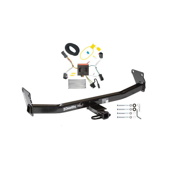 2011-2017 Jeep Compass (Old Body Style) Draw-tite Class 2 Trailer Hitch, 1-1/4 Inch Square Receiver Bundle w/ Plug-n-Play T-One Wiring Harness - Draw-tite
