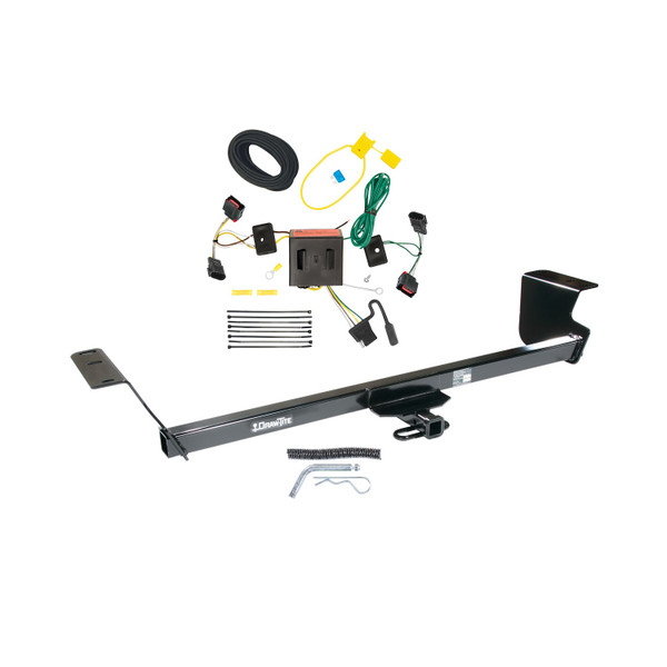 2008-2010 Dodge Grand Caravan Draw-tite Class 2 Trailer Hitch, 1-1/4 Inch Square Receiver Bundle w/ Plug-n-Play T-One Wiring Harness - Draw-tite
