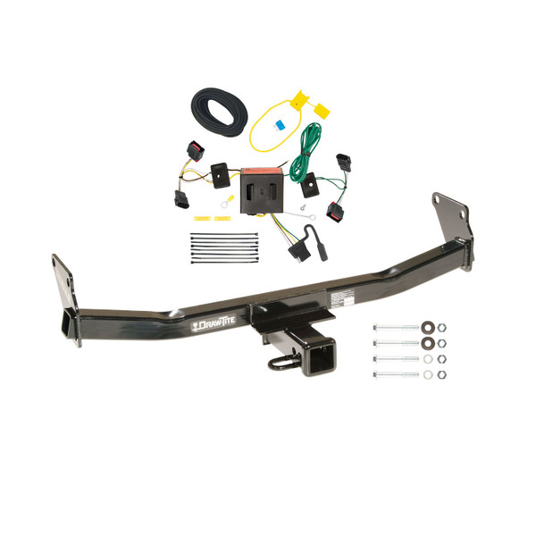 2008-2017 Jeep Patriot Draw-tite Class 3 Trailer Hitch, 2 Inch Square Receiver Bundle w/ Plug-n-Play T-One Wiring Harness - Draw-tite