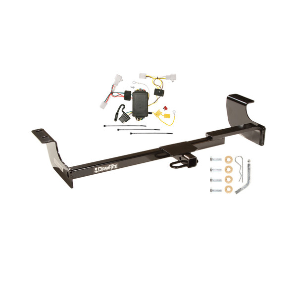 2004-2009 Toyota Prius Draw-tite Class 1 Trailer Hitch, 1-1/4 Inch Square Receiver Bundle w/ Plug-n-Play T-One Wiring Harness - Draw-tite