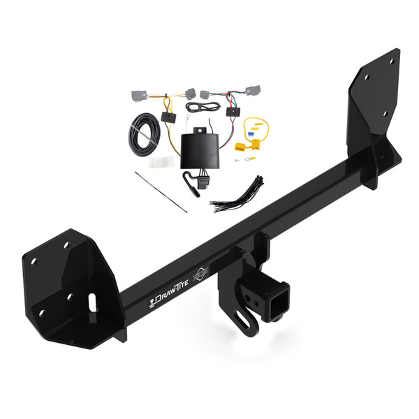 2016-2024 Volvo XC90 Draw-Tite Class 4 Trailer Hitch, 2 Inch Square Receiver Bundle w/ Plug-n-Play T-One Wiring Harness - Draw-tite