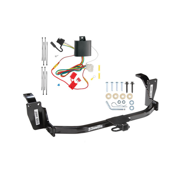 2013-2015 Honda Crosstour Draw-tite Class 1 Trailer Hitch, 1-1/4 Inch Square Receiver Bundle w/ Plug-n-Play T-One Wiring Harness - Draw-tite