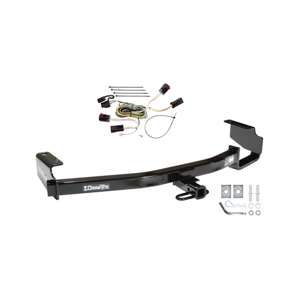 2004-2007 Chrysler Town & Country Except w/Stow & Go Seats Draw-tite Class 2 Trailer Hitch, 1-1/4 Inch Square Receiver Bundle w/ Plug-n-Play T-One Wiring Harness - Draw-tite
