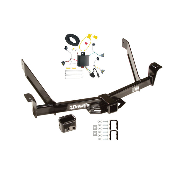 1995-2000 Ford Explorer Draw-tite Class 3 Trailer Hitch, 2 Inch Square Receiver Bundle w/ Plug-n-Play T-One Wiring Harness 75096 - Draw-tite