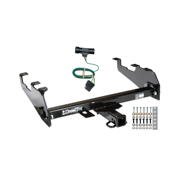 1977-1978 GMC K35 w/Deep Drop Bumper Draw-tite Class 3 Trailer Hitch, 2 Inch Square Receiver Bundle w/ Plug-n-Play T-One Wiring Harness - Draw-tite