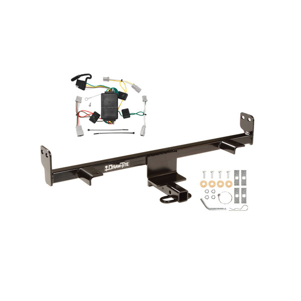 2004-2009 Mazda 3 Hatchback, Except w/Grand Touring LED Taillights Draw-tite Class 1 Trailer Hitch, 1-1/4 Inch Square Receiver Bundle w/ Plug-n-Play T-One Wiring Harness - Draw-tite