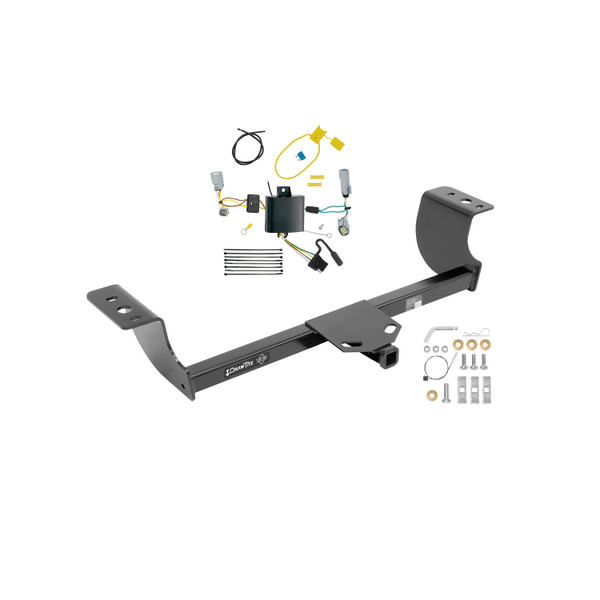 2015-2023 Dodge Challenger Except w/Quad Tip Exhaust Draw-tite Class 2 Trailer Hitch, 1-1/4 Inch Square Receiver Bundle w/ Plug-n-Play T-One Wiring Harness - Draw-tite