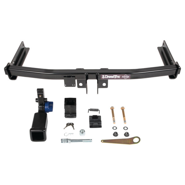 2019-2024 Volkswagen Tiguan Draw-Tite Hidden Hitch Completely Hidden Trailer Hitch 2 Inch Removable Receiver Bundle w/ Plug-n-Play T-One Wiring Harness