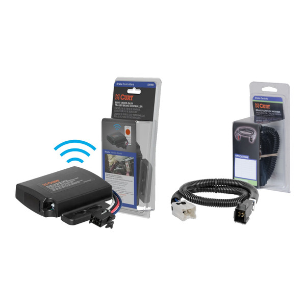 2012-2021 Nissan NV1500  CURT Echo Under-Dash Trailer Brake Controller, Bluetooth® Smartphone for 1-4 Axles #51190 - CURT