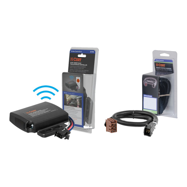 2000-2002 GMC Yukon XL 1500  CURT Echo Under-Dash Trailer Brake Controller, Bluetooth® Smartphone for 1-4 Axles #51190 - CURT