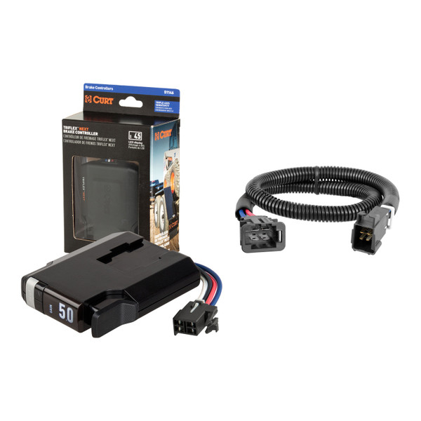 2019-2024 Audi e-tron Quattro With factory 7-way CURT TriFlex NEXT Proportional Motion-Sensing Trailer Brake Controller for 1-4 Axles #51146 - CURT