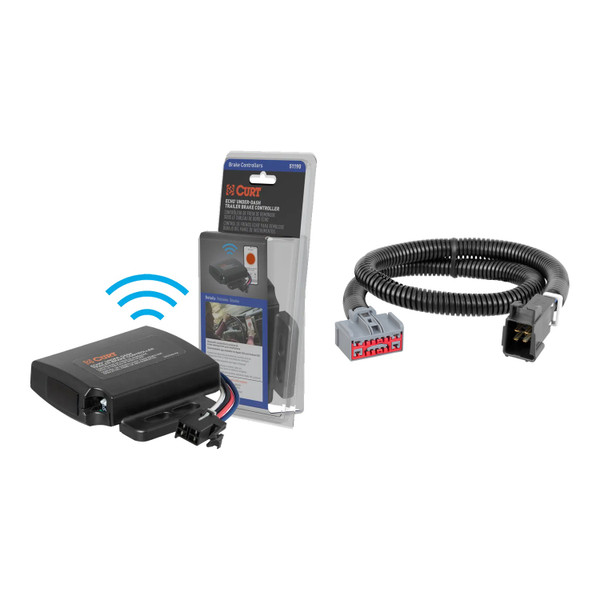 2020-2026 Chevrolet Silverado 3500 HD  CURT Echo Under-Dash Trailer Brake Controller, Bluetooth® Smartphone for 1-4 Axles #51190 - CURT