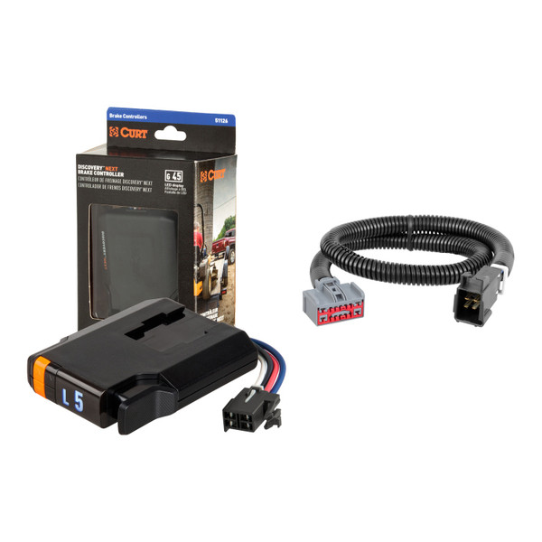 2019-2026 GMC Sierra 1500  CURT Discovery NEXT Time-Delay Trailer Brake Controller for 1-4 Axles #51126 - CURT