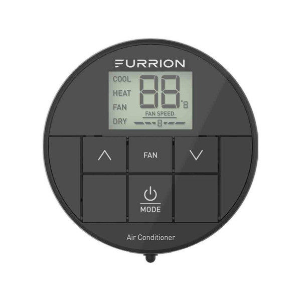 Furrion Chill Single-Zone Basic Backlit LED Wall Thermostat - Black, 2 Fan Speeds (R32) #FACW10ESSA2-BL-AM - Furrion