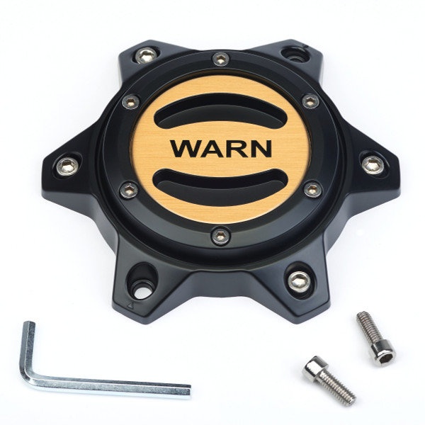Warn 104481 Wheel Center Cap Black/Gold 6 Lug - Genuine Replacement Part - WARN