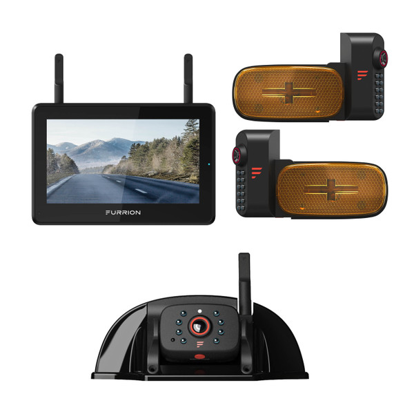 Furrion Vision S®+ RV Backup Camera System - 5" Monitor, Side Cameras, Rear Sharkfin Camera # FOS5HTAEN #2021124375 - Furrion