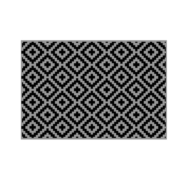 Lippert All-Weather Patio Mat - 8' x 12', Black/Grey #2024048084 - Lippert