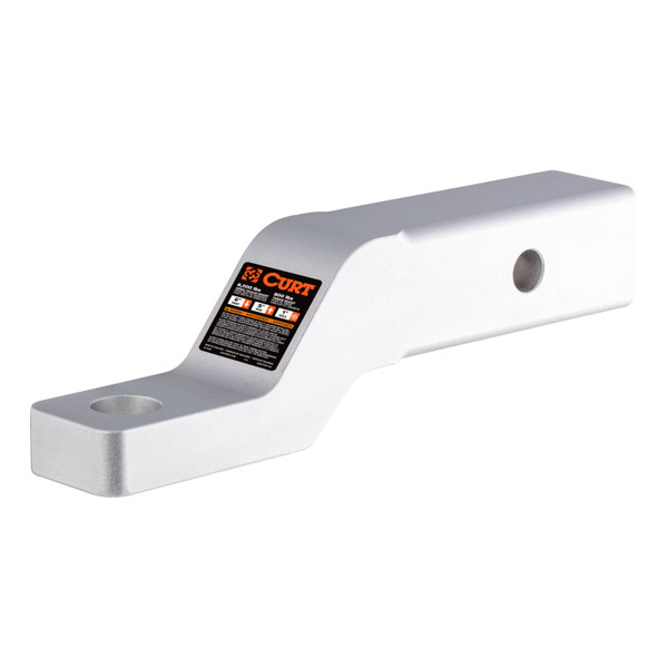 CURT 8K, 2" 45380 Aluminum Trailer Hitch Ball Mount, 2-In Receiver, 8000 lbs GTW, 1-In Rise, 2-In Drop - CURT