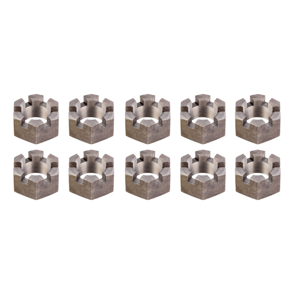 Lippert 2025027771 6-Slot Castle Spindle Nut, 12,000-16,000-lb. Axles, 1-3/4"-12 Thread Size, 10 Pack - Lippert