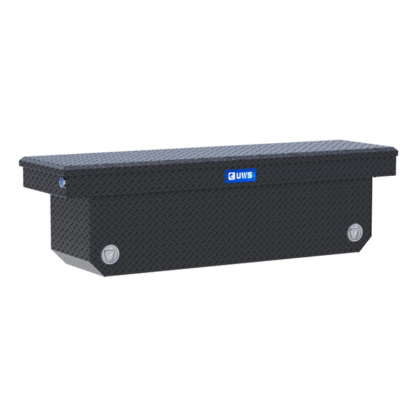 UWS TBSD-72-A-PB-MB Matte Black 72" Deep Angled Push Button Crossover Truck Tool Box - UWS