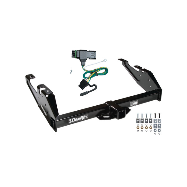 1992-2000 Chevrolet K3500 Crew Cab Draw-tite Class 3 Trailer Hitch, 2 Inch Square Receiver Bundle w/ Plug-n-Play T-One Wiring Harness 75033 - Draw-tite