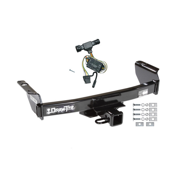 1998-2001 Mazda B4000 Draw-tite Class 3 Trailer Hitch, 2 Inch Square Receiver Bundle w/ Plug-n-Play T-One Wiring Harness - Draw-tite