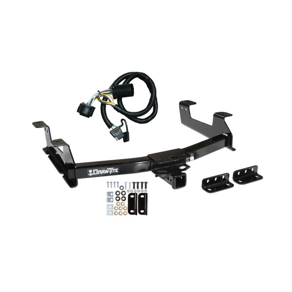 2011-2014 Chevrolet Silverado 3500 HD Draw-tite Class 4 Trailer Hitch, 2 Inch Square Receiver Bundle w/ Plug-n-Play T-One Wiring Harness - Draw-tite