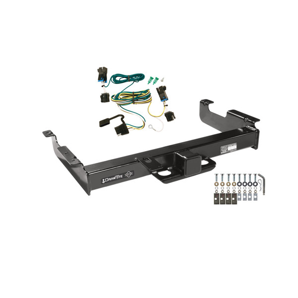 2004-2018 Chevrolet Express 3500 Draw-tite Titan Class 5 Trailer Hitch, 2-1/2 Inch Square Receiver Bundle w/ Plug-n-Play T-One Wiring Harness - Draw-tite