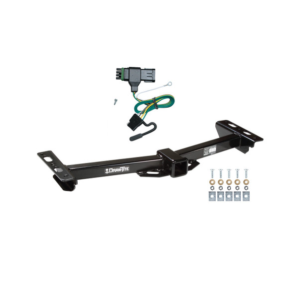 1988-2000 Chevrolet C3500 w/Aftermarket Roll Pan Draw-tite Class 3 Trailer Hitch, 2 Inch Square Receiver Bundle w/ Plug-n-Play T-One Wiring Harness - Draw-tite