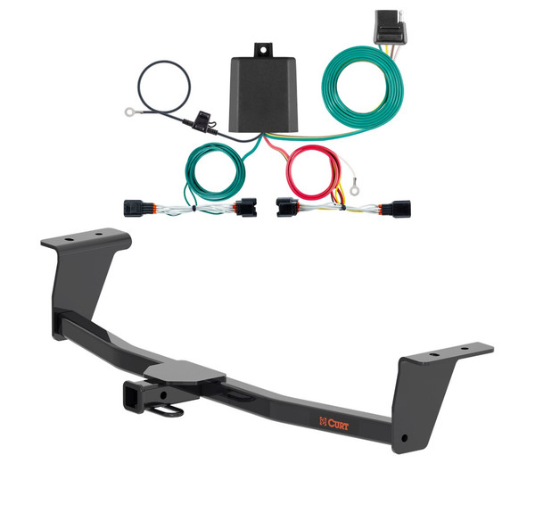 2021 - 2025 Acura TLX Curt 1-1/4", Class 1 Trailer Tow Hitch + 4-flat Wiring Kit 11670 - CURT