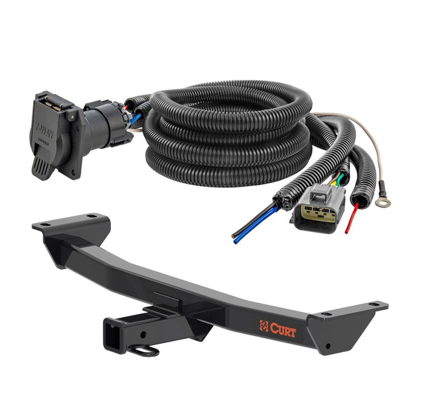 2024 - 2026 Ford Ranger Curt 2", Class 3 Trailer Tow Hitch + 4-flat Wiring Kit 13607 - CURT